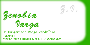 zenobia varga business card